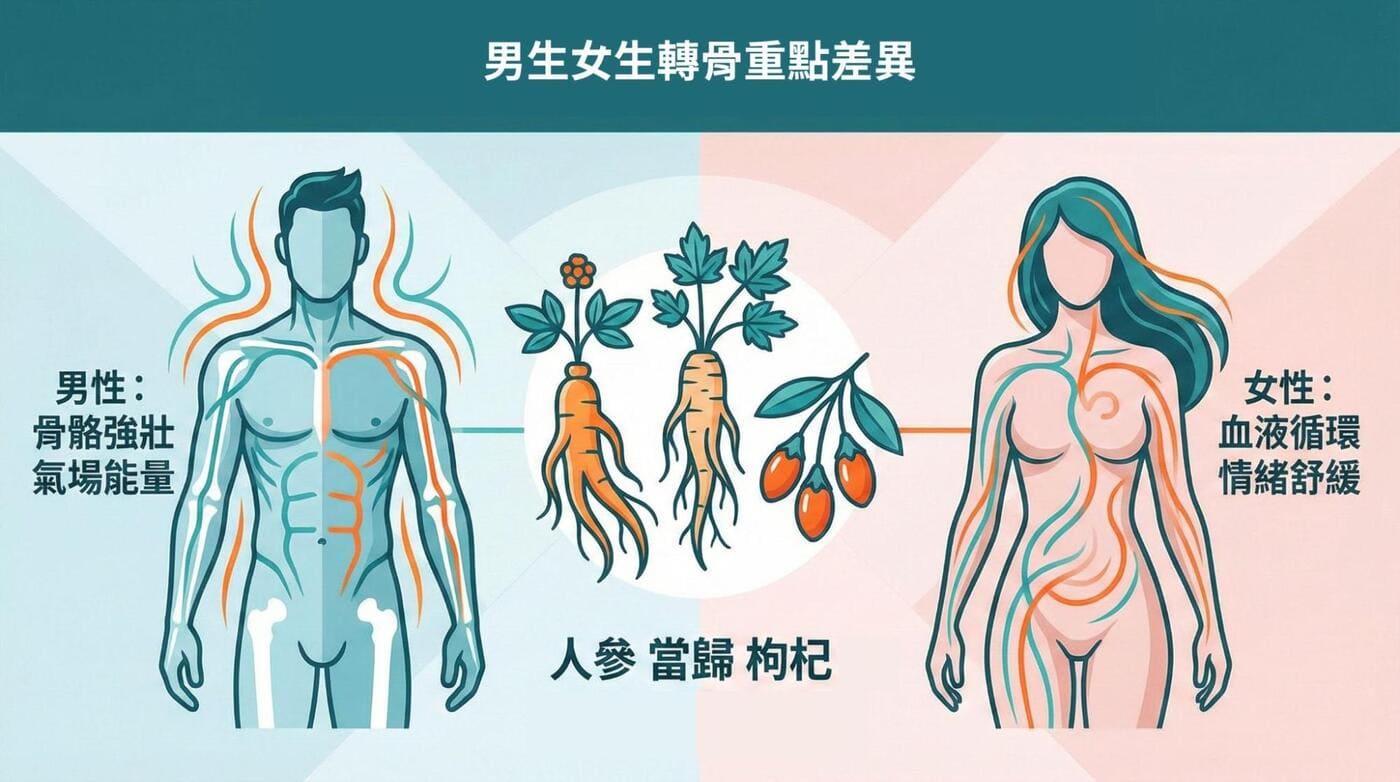 男生女生轉骨重點差異