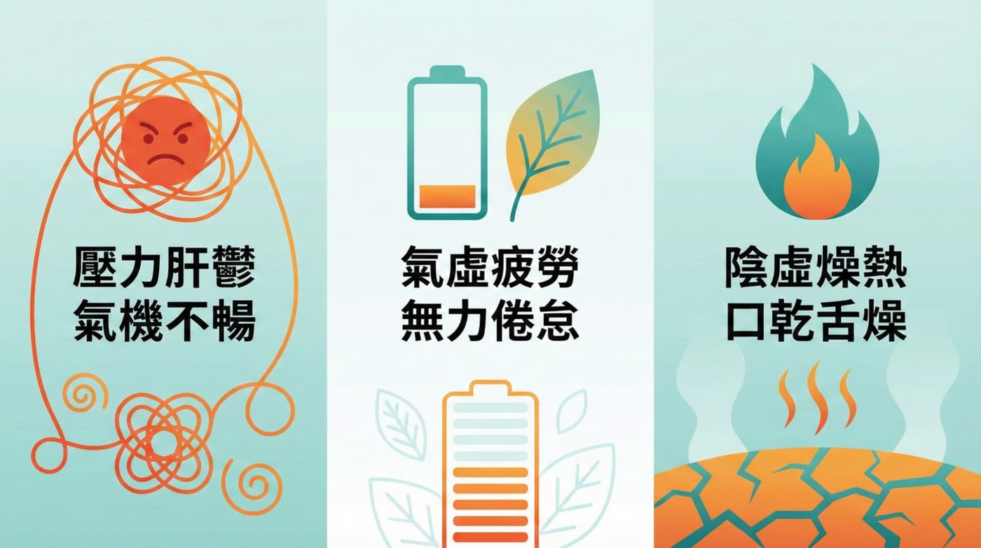 中醫養胃三種體質:肝鬱犯胃、脾胃氣虛、陰虛胃熱症狀比較