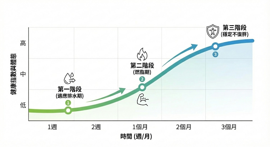 中醫減重療程時間軸與階段成效說明
